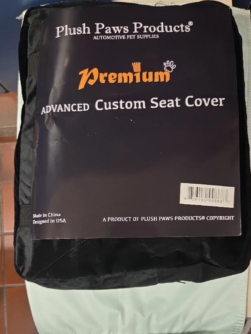 Plush Paws Premium Advanced Custom Seat Cover - Black & Grey
